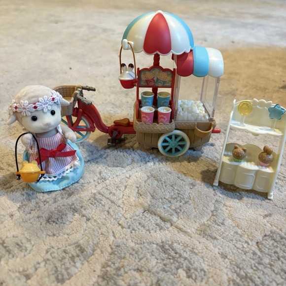 Sylvanian Families Popcorn Delivery Trike Marshmallow Mouse Calico Critters - Picture 1 of 14
